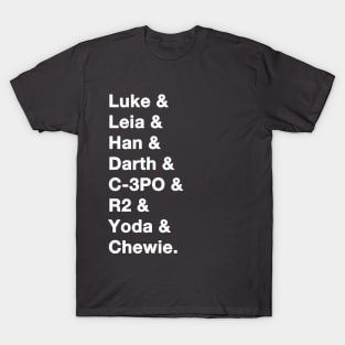 Star Wars Names white T-Shirt